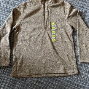 Eddie Bauer Brown Heather Quarter-Zip Pullover